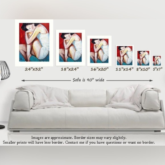 HEARTACHE 8x10 Giclee Fine Art Print Impressionist Woman Expressive Portrait - Picture 4 of 4